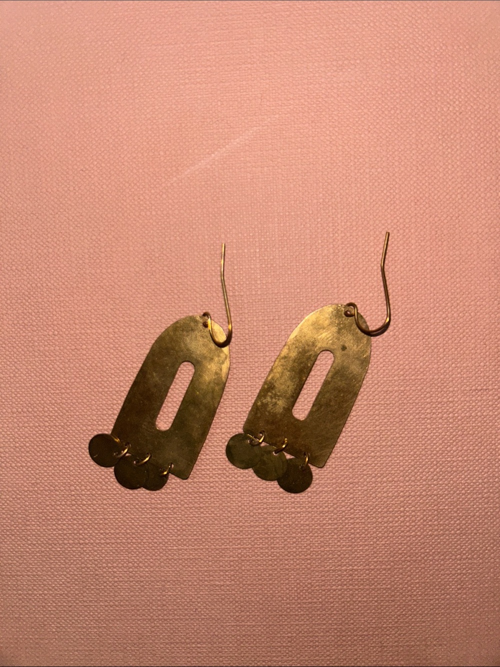 Gold Drop Metal Earrings